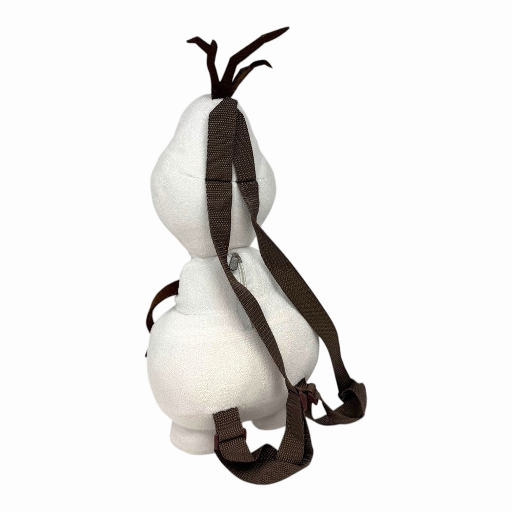 Disney Frozen Olaf Plush Backpack White Snowman Adjustable Straps Small Zip Bag - Picture 7 of 11